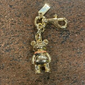 Coach Gold Bear Key Charm with Orange Collar Accent